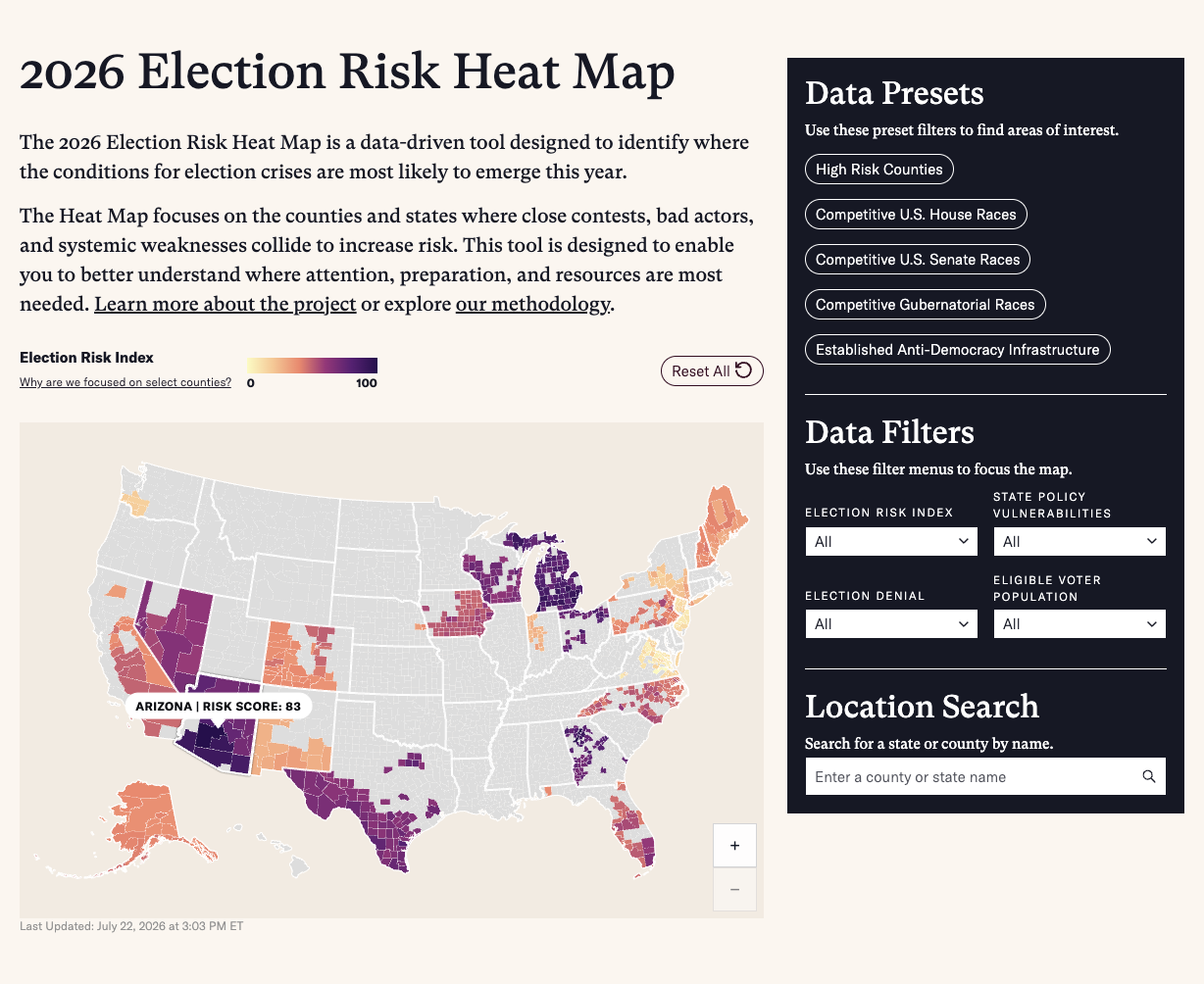 image of the Heat Map homepage